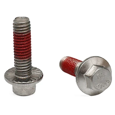 Nylon patch screw Stainless steel flange head full thread screw with nylon patch