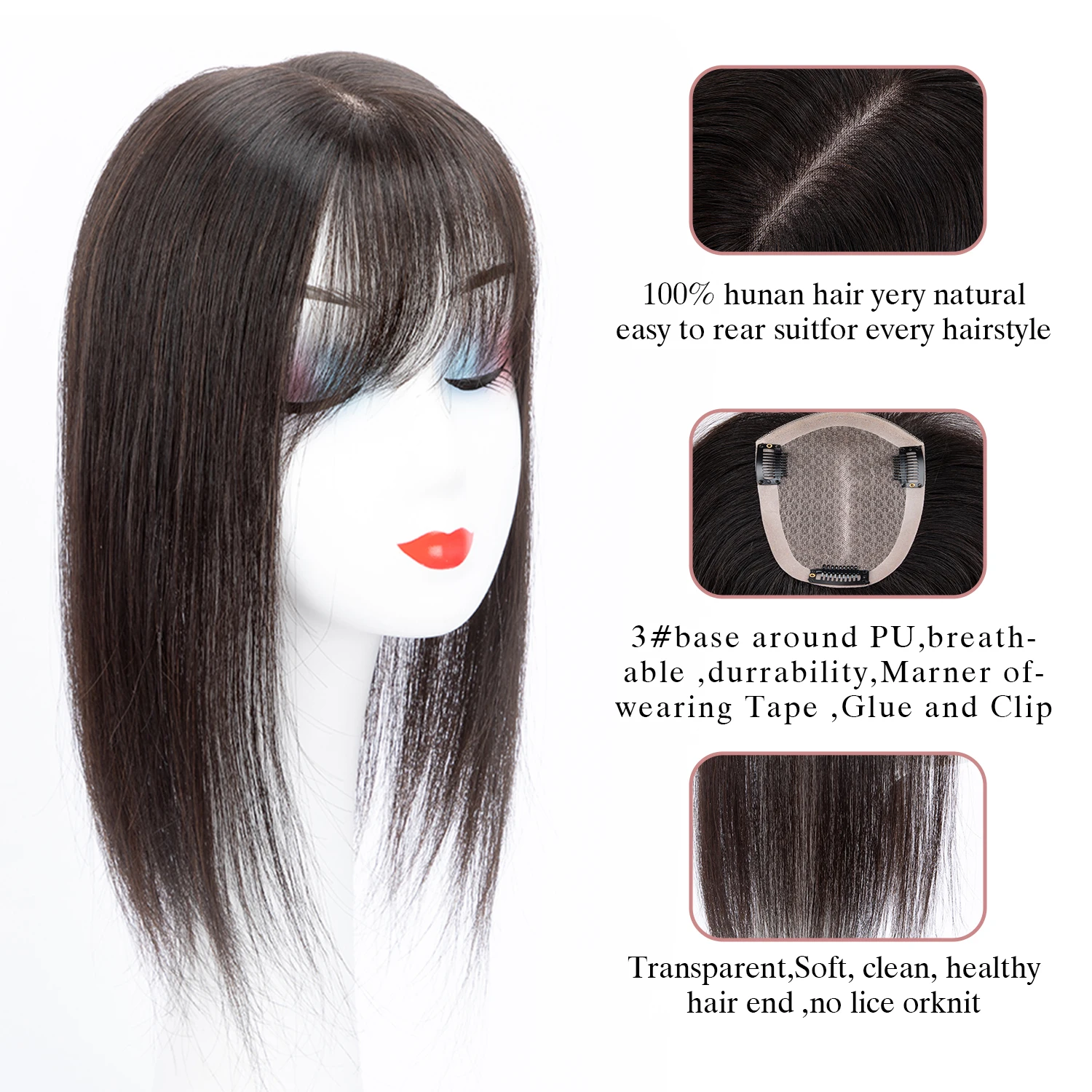 Factory Hot Selling Hair System Mono Toupee for Women Natural Straight Chinese Cuticle Remy Hair Topper  in stock
