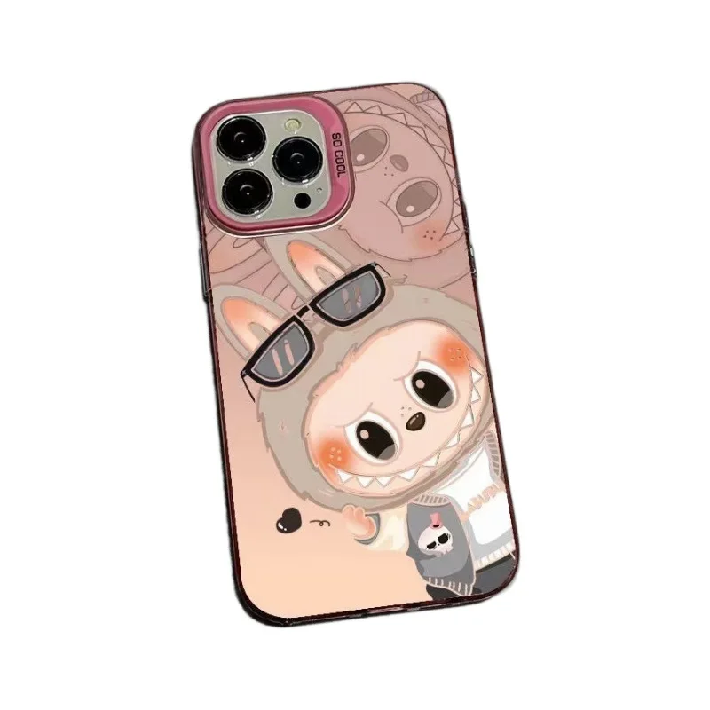 Hot sale Cartoon Sunglasses Labubu phone case For iPhone 15 Pro Max 14 13 12 11 shockproof hard shell Cover