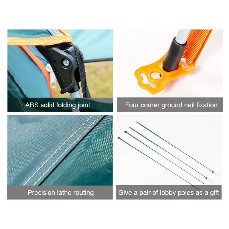 Best Price Single Layer Automatic Waterproof 4-6 Person Outdoor Camping Sleeping Tent Two Aluminum Pole Family Parties