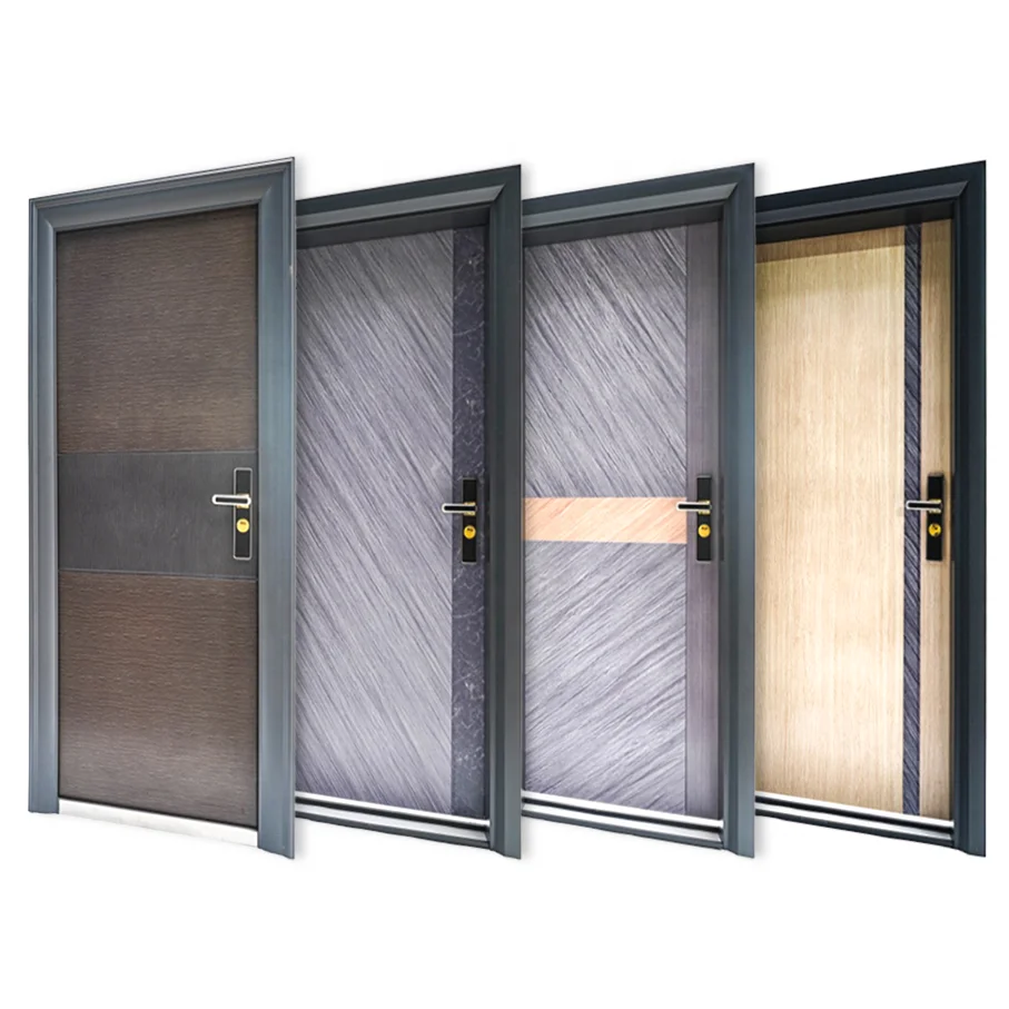 Modern England Design Hot Sale Metal Other Front Entry Door Cheap Price Exterior Steel Pivot Security Entrance Doors For Houses