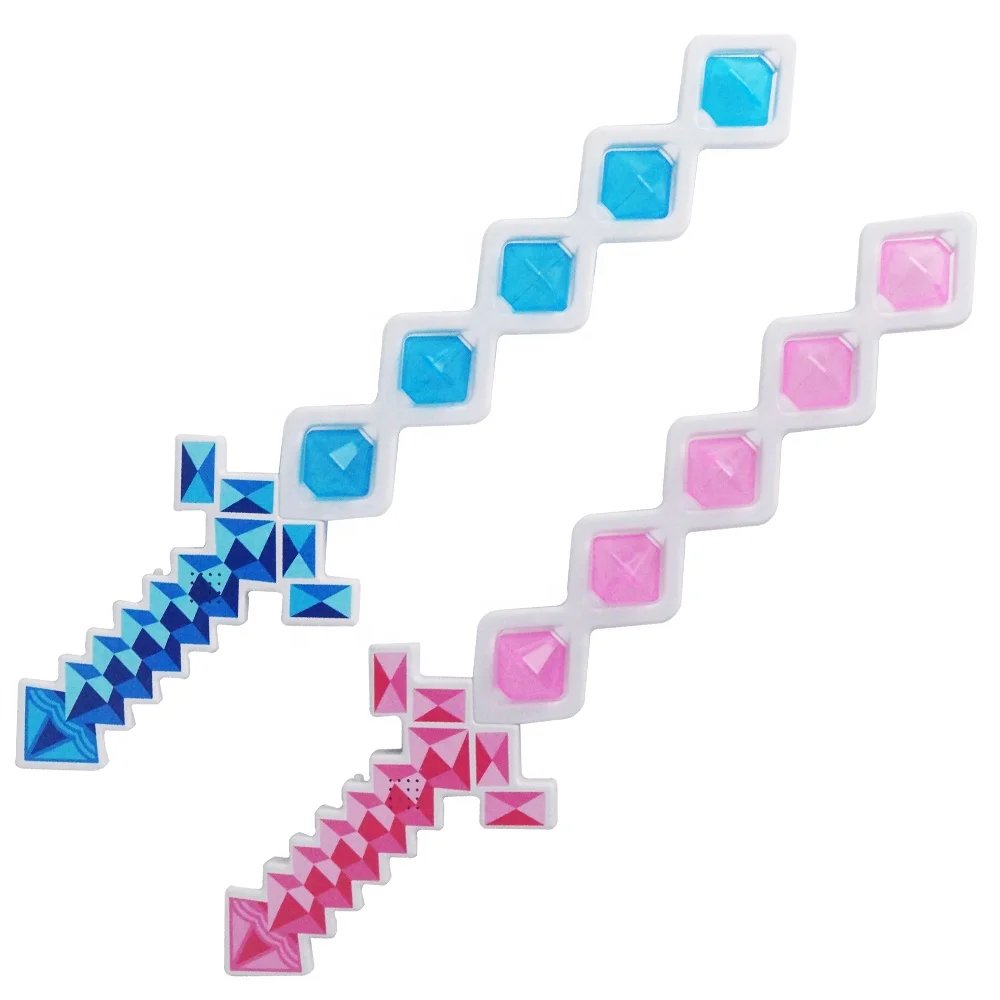 Hot Sale New Style Led Flashing Plastic Pixel Diamond shining Light up sword toy