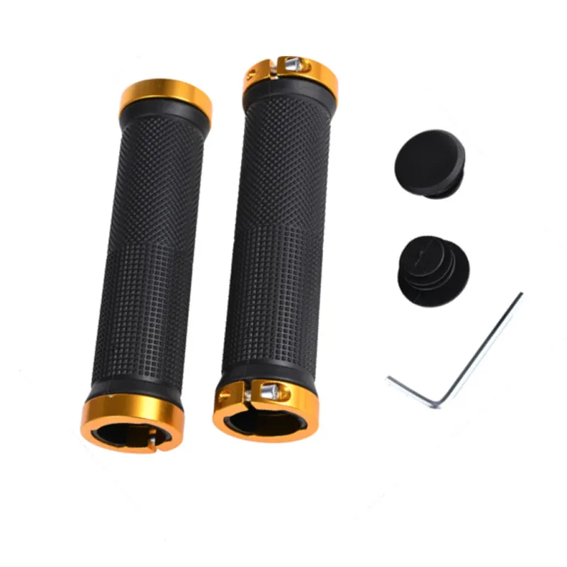 1 Pair MTB BMX Road Bike Handlebar Grip Anti-Skid Rubber Grip Lock on Mountain Bike Handlebars End Grips for Bicycle Accessories
