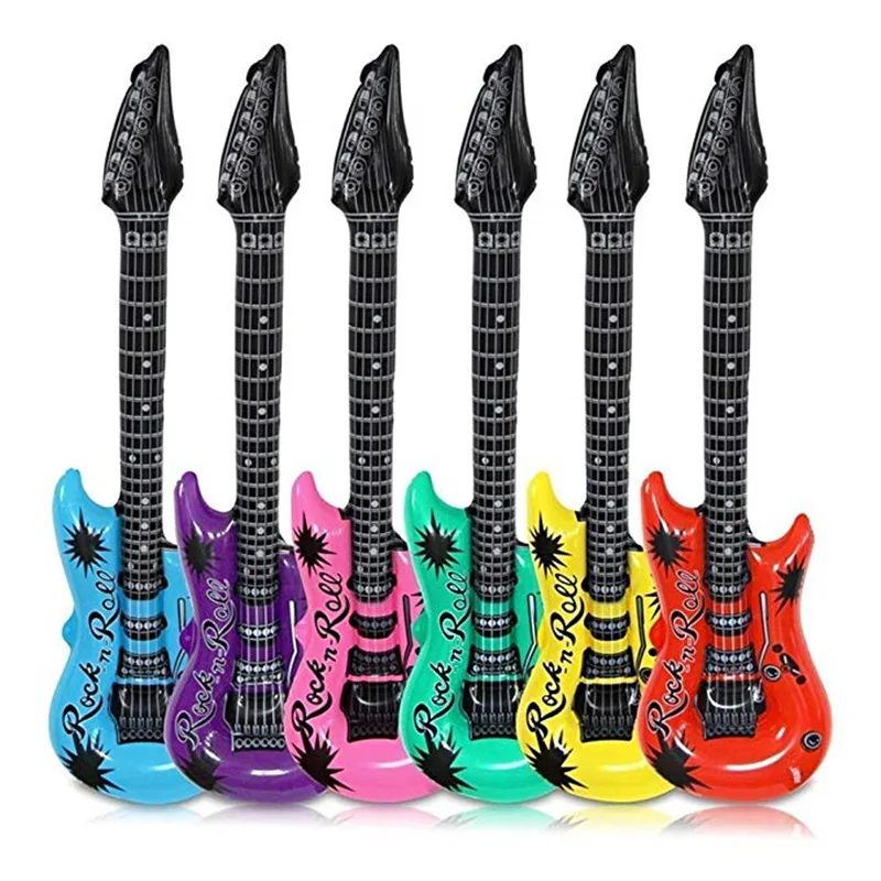 Customized Party Props Pvc Inflatable Kids Large Blow Up Rock Instrument Toy Guitar