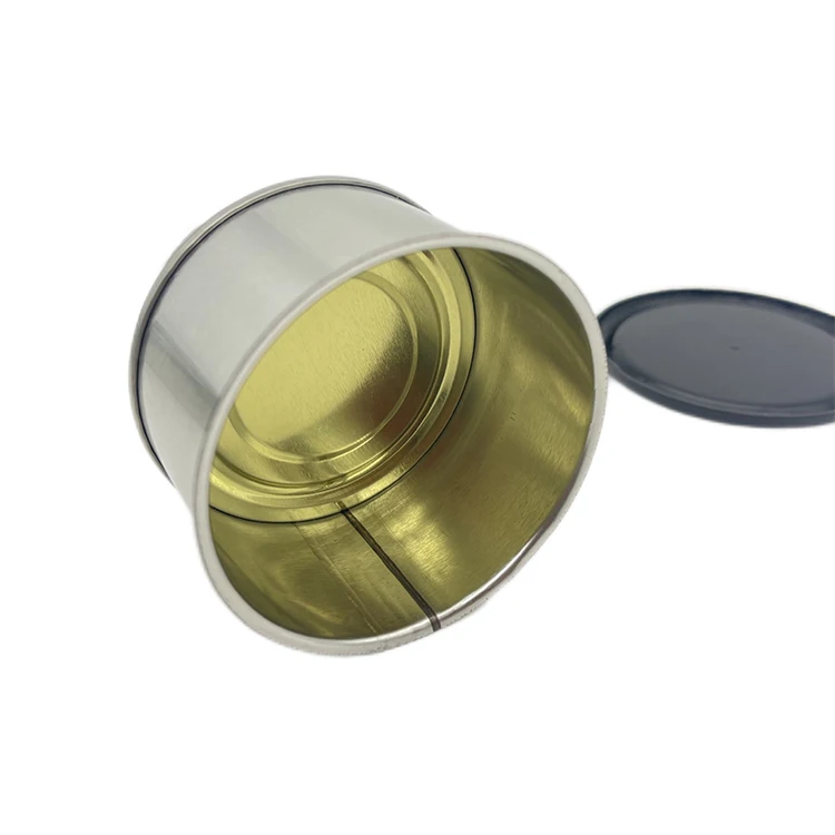 Wholesale price sealed tin with child-proof lid support custom empty caviar, tin can hot style