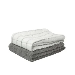 Microfiber Gray White Stripe Kitchen Cleaning Towel Soft Absorbent Household Reusable