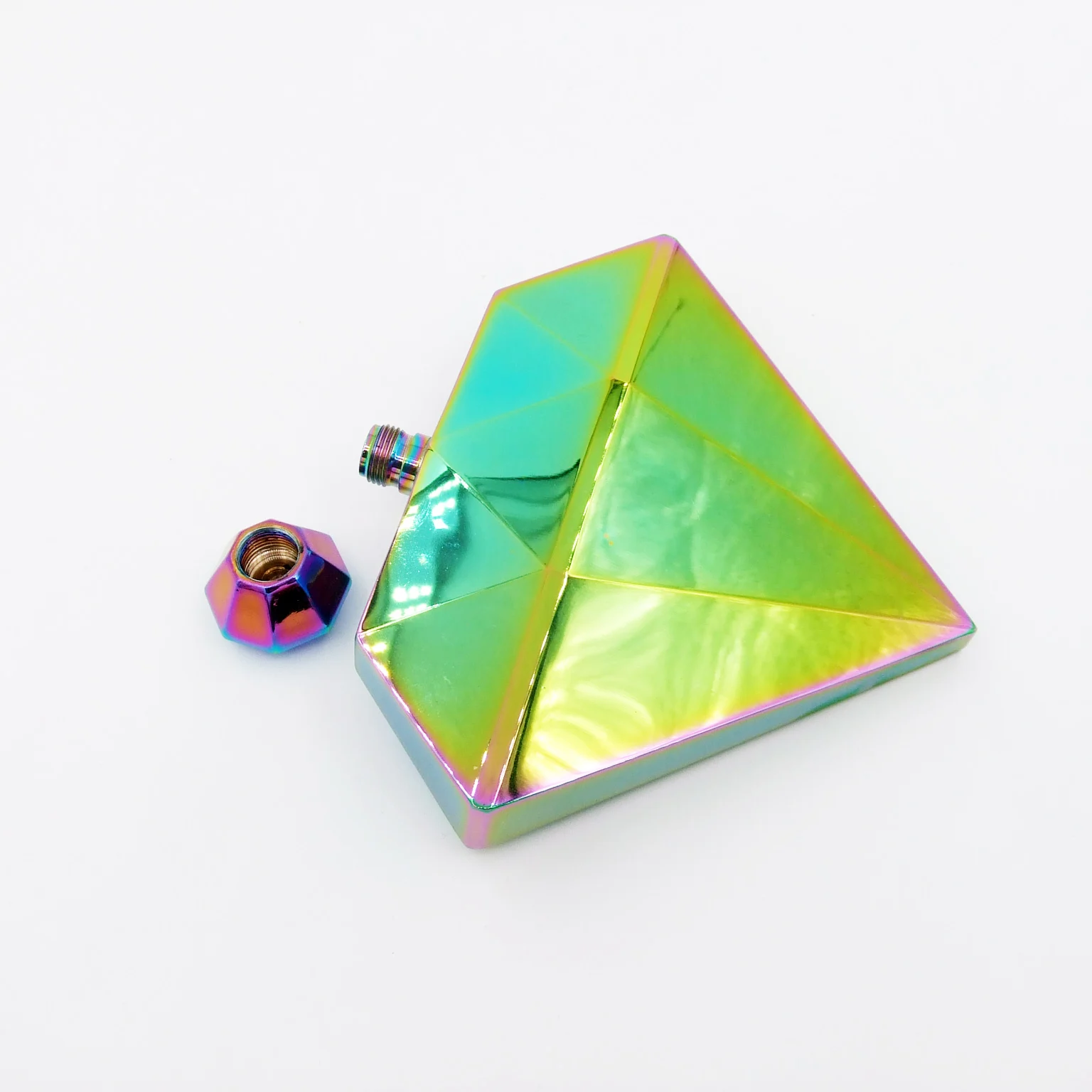 Ready To Ship Wholesale multicolor plate stainless steel diamond shape flask