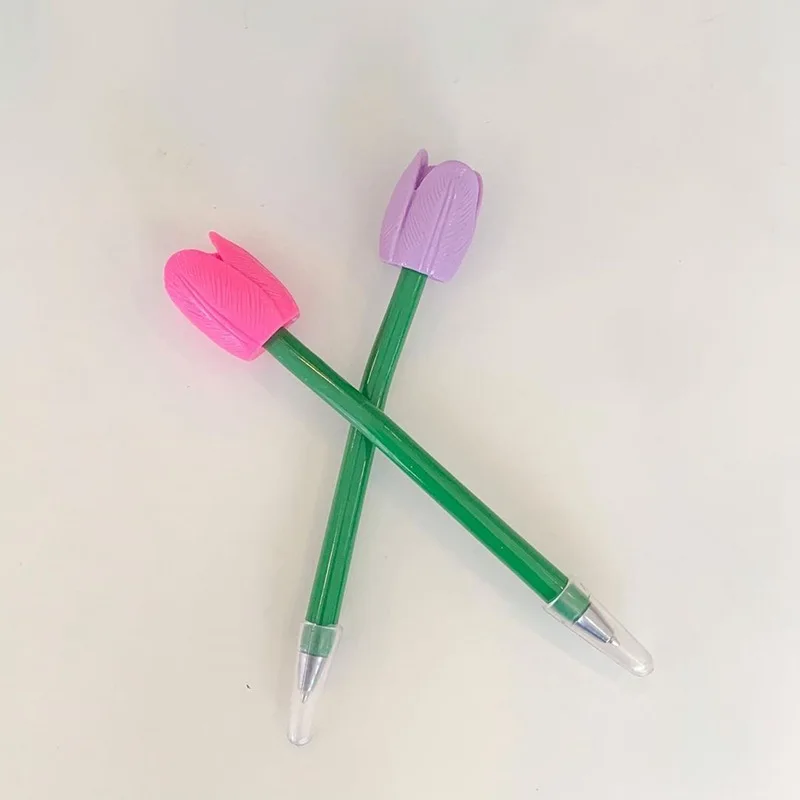 Creative ins wind same style girl heart tulip flower pen rose flower ballpoint pen small fresh simulation flower gel pen