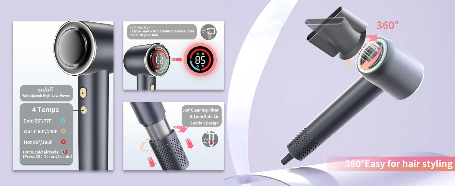 high speed hair dryer Deeply Protect Hair from Damaged