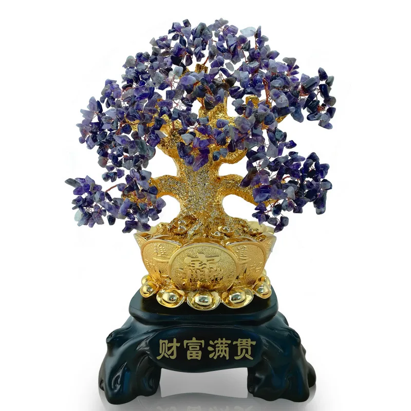 2022 Chinese Traditional Fengshui Home Decoration Luxury Office Tabletop Ornament Wealth Feng Shui Citrine Money Tree