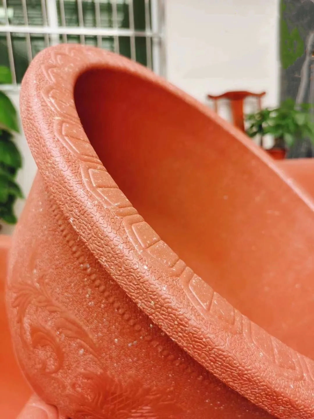 Balcony Garden Patio Large Imitate Copper Flowerpot Plastic Round Lotus Pot