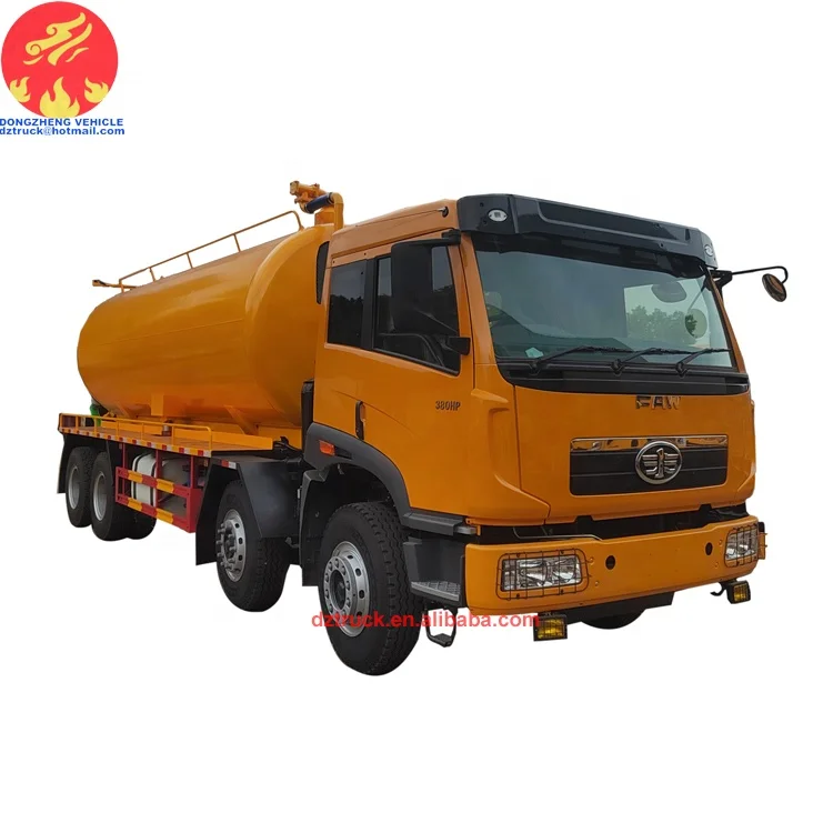 FAW 8X4 heavy duty 380ps 28000liters Vacuum Suction Sewage Treatment Truck for sale