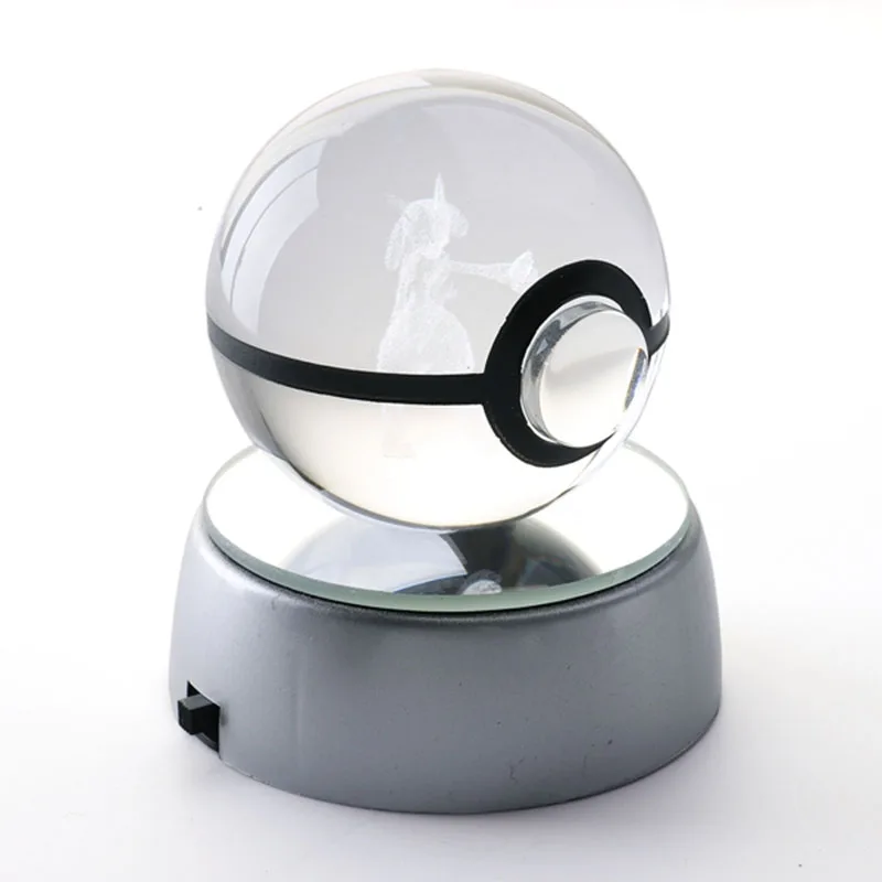 Hot Sale Crystal Eengraved Crafts K9 Ball Lucario With USB LED Glowing Led Base
