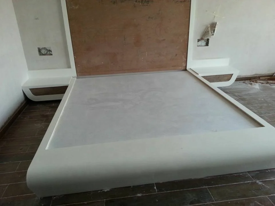 
Modern future robot style white solid surface led bed 