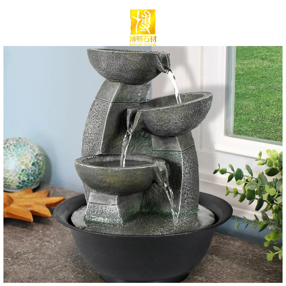 BOTON STONE Chinese Natural Granite Waterfall Fountain Outdoor Stone Garden Indoor Water Fountains Waterfall