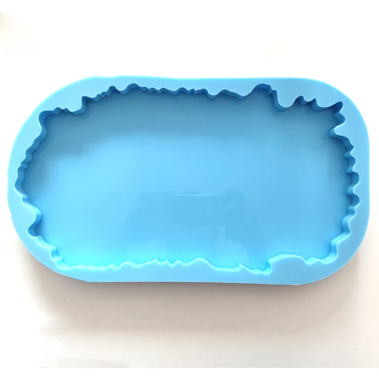 fluid artwork resin tray silicone mold large size geode coaster mold customized