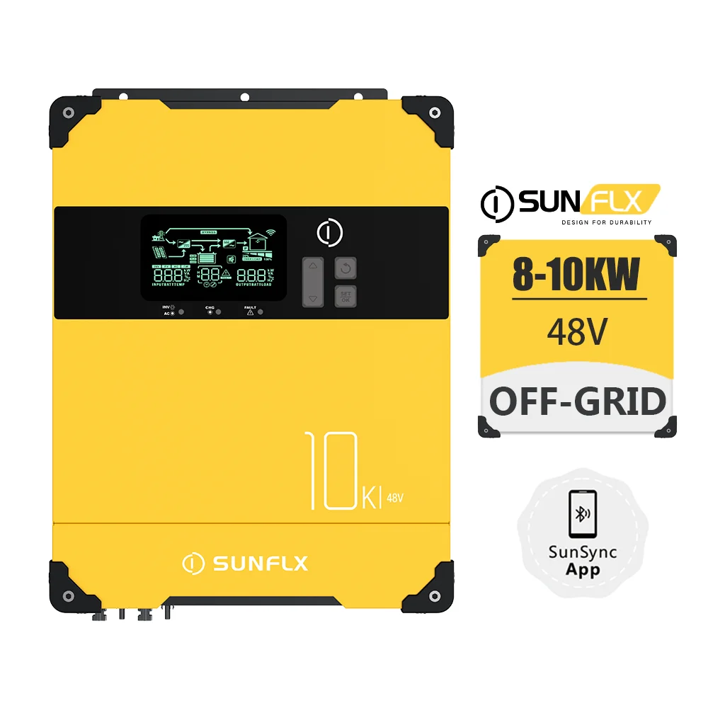 Sunflx 48v off grid mppt soler inverter 220v solar home system App control 8kw 10kw 8000w 10000w solar off grid storage inverter
