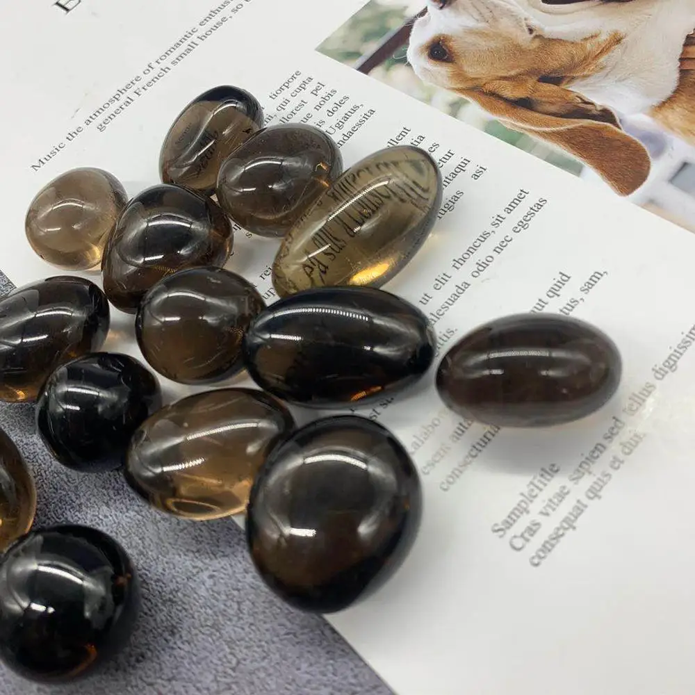 High quality natural crystal smokey quartz tumble chips healing stone