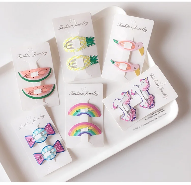 Hot Selling Baby Fruits Animals Snap Hair Clips Bobby Pins For Children Girls Minimalist Hairpins