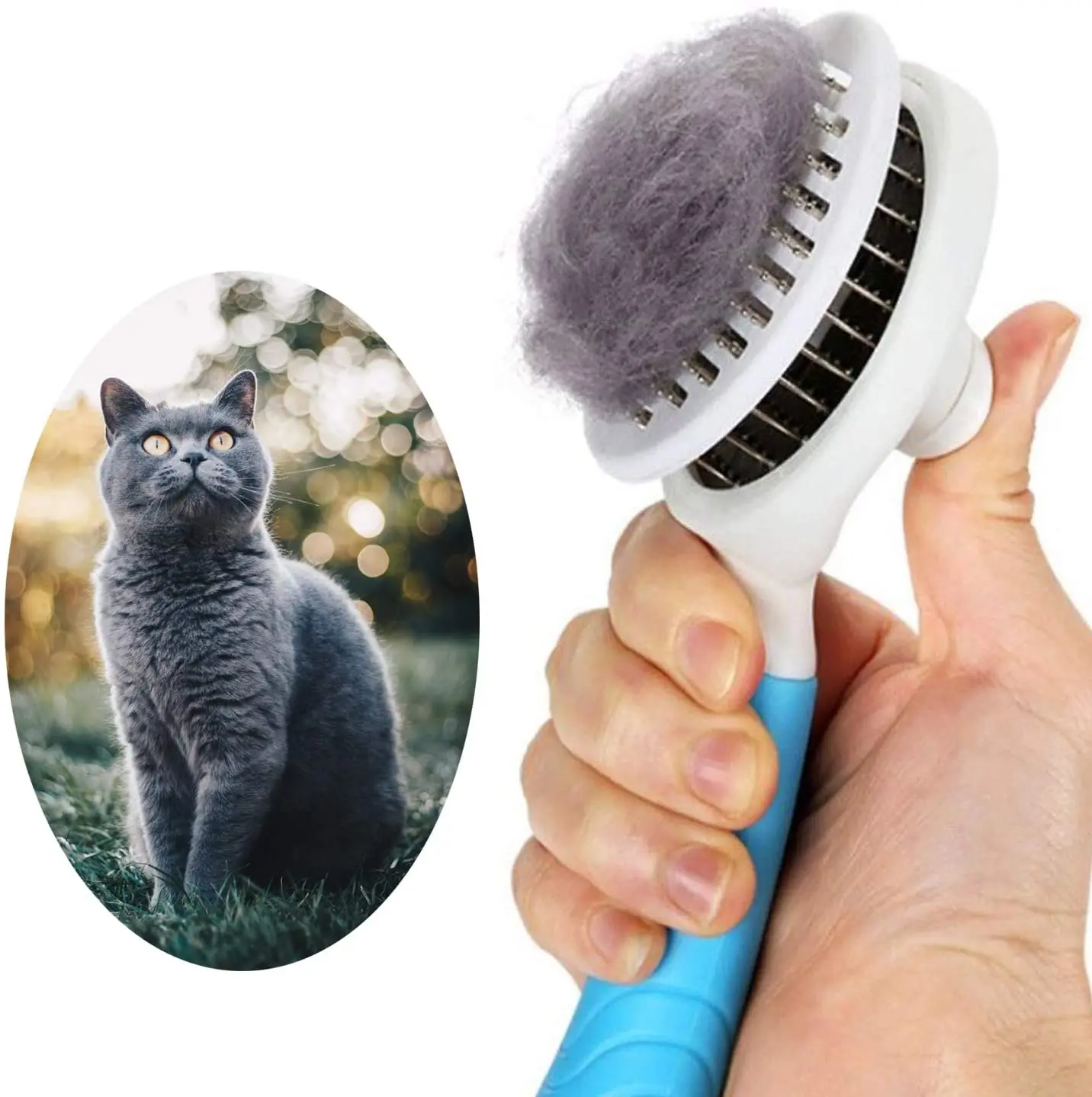 Amazon New Arrival Self Cleaning Slicker Grooming Pet Brush Dog Massage Brush Pet Grooming Needle Comb