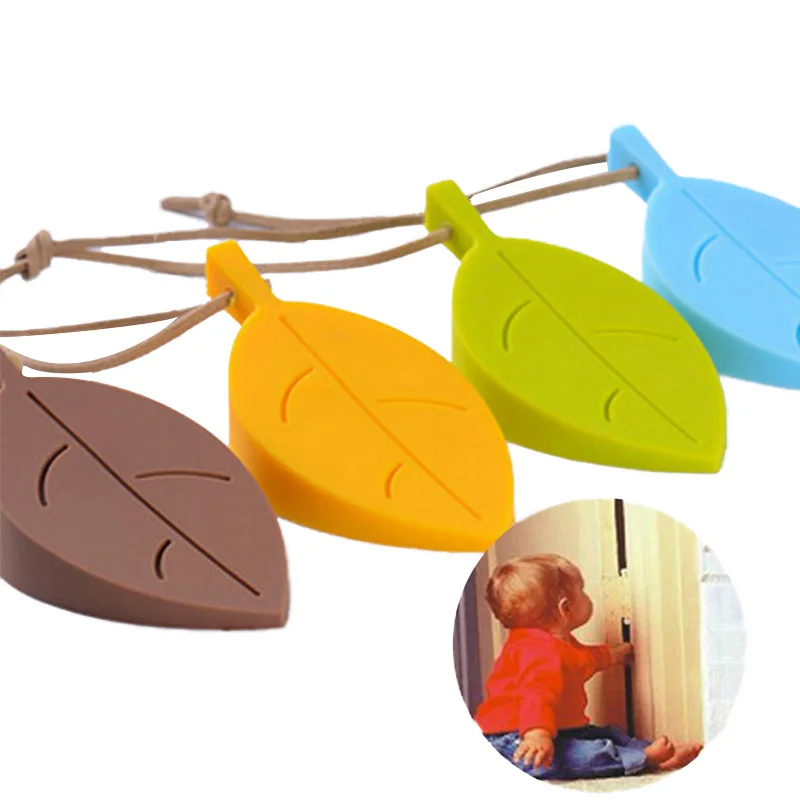 Hot sell highly rated anti-slip silicone rubber hook type wedge leaf shape door stopper