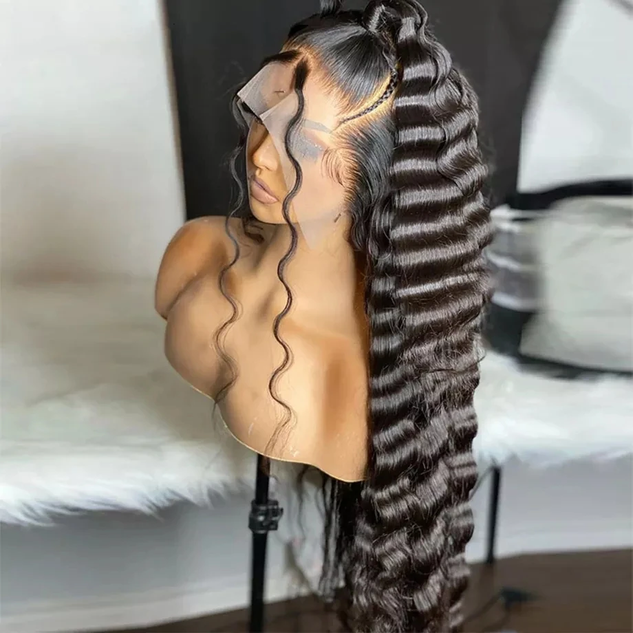 30inch Loose Deep Wave Hair Extension Wigs Pre Plucked Hairline, Wholesale Cheap Raw Cambodian Hair 13X6 Lace Frontal Wigs