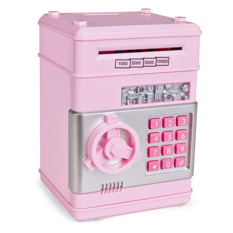 Electronic Auto-rolling Money with Password Safe  Coins Cash ATM Mini Creative Painted Piggy Bank Montessori Children Toy