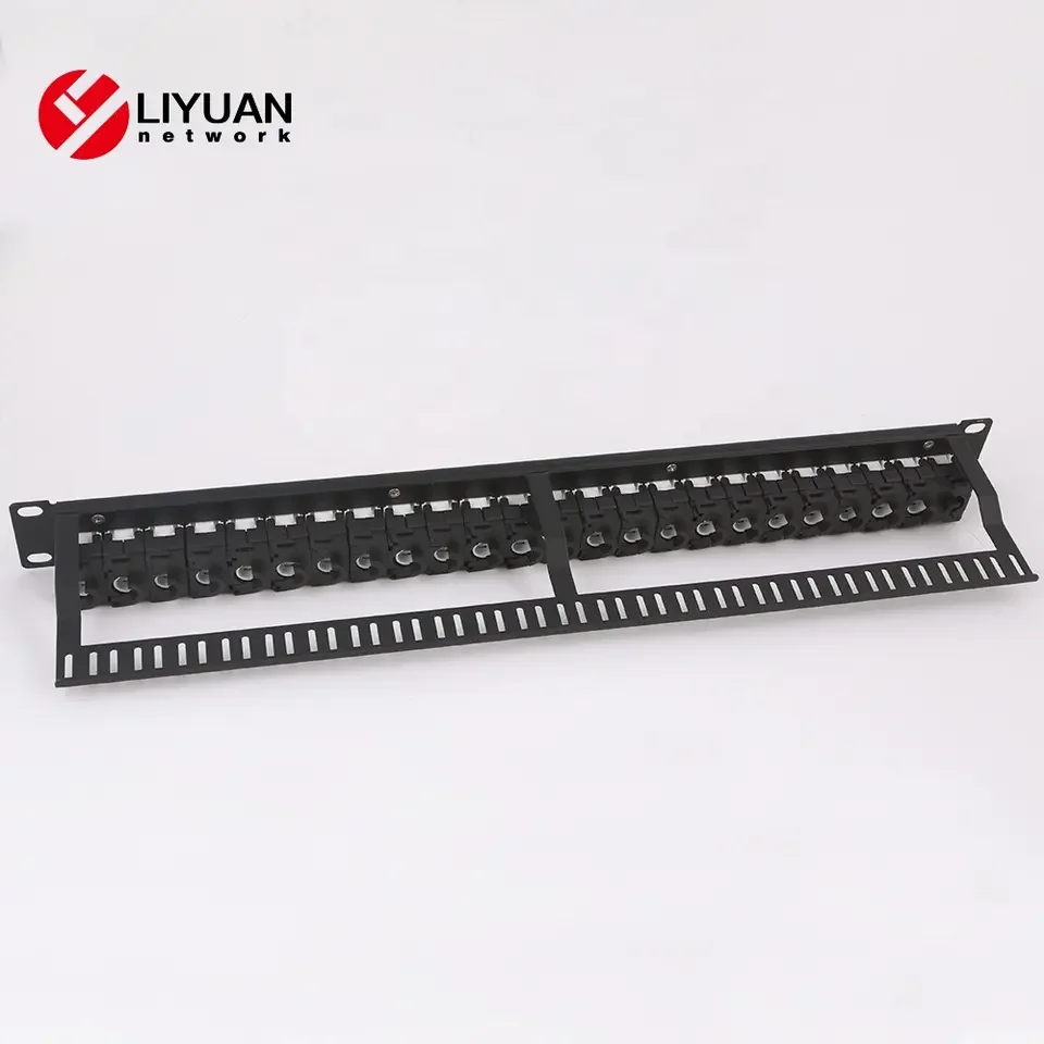 24 port Cat5e Cat6 UTP Keystone Jacks Blank Patch Panel Brackets cabinets Panel