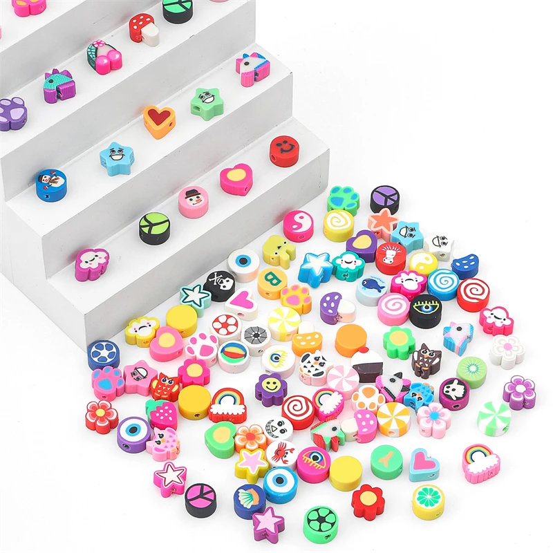 Hot Christmas Polymer Clay Bead Soft Pottery Beads Ornaments Decorative Diy Beads And Charms For Jewelry Making Accessories Kit