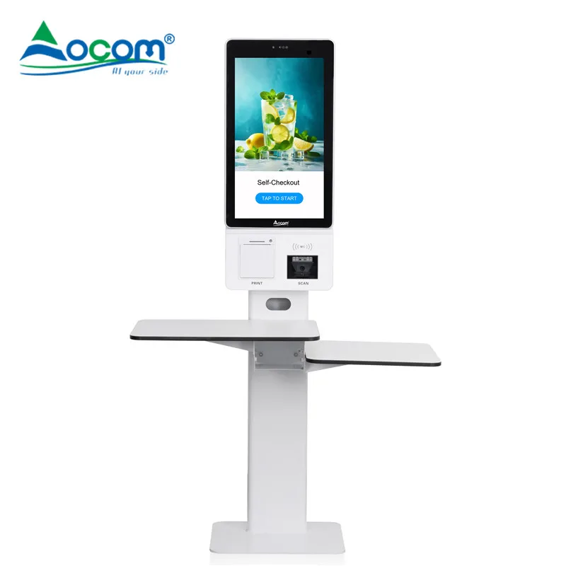 POS-K004 OCOM 21.5 Inch  Windows/Android  with 2D Scanner and 80MM Thermal Printer Self-Service POS System