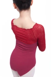 CL00650 Sexy Fashion Newest Wholesale Black Long Sleeved Women Girls Lace Ballet Dance Leotards