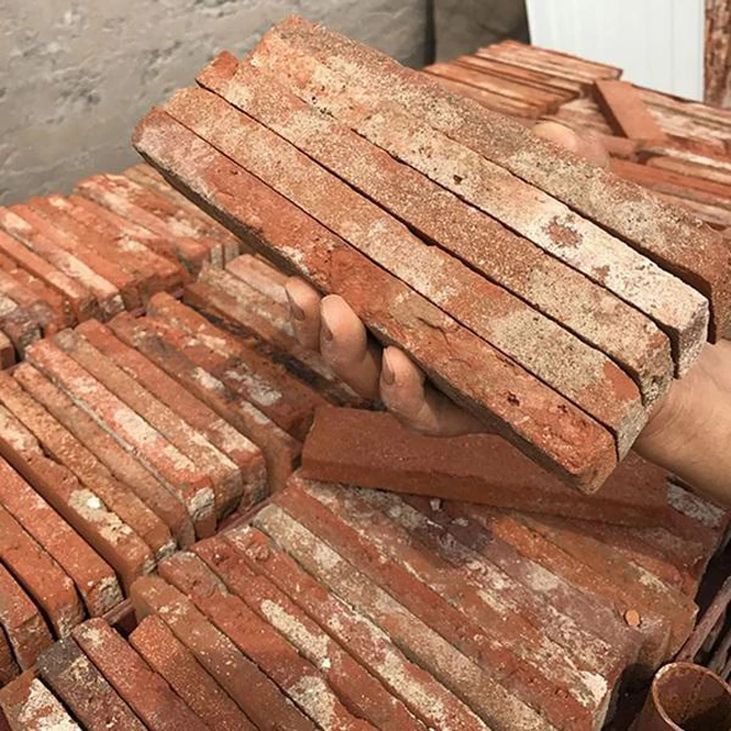  Оптовая продажа наружная садовая или домашняя конструкция антикварная красная кирпичная плитка из тонкой глины облицовка и стен