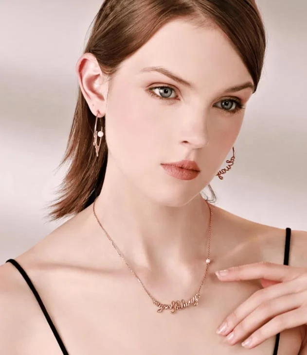 Milskye large fashion jewelry for women 18k gold plated brass MYSELF ALWAYS pendant necklace