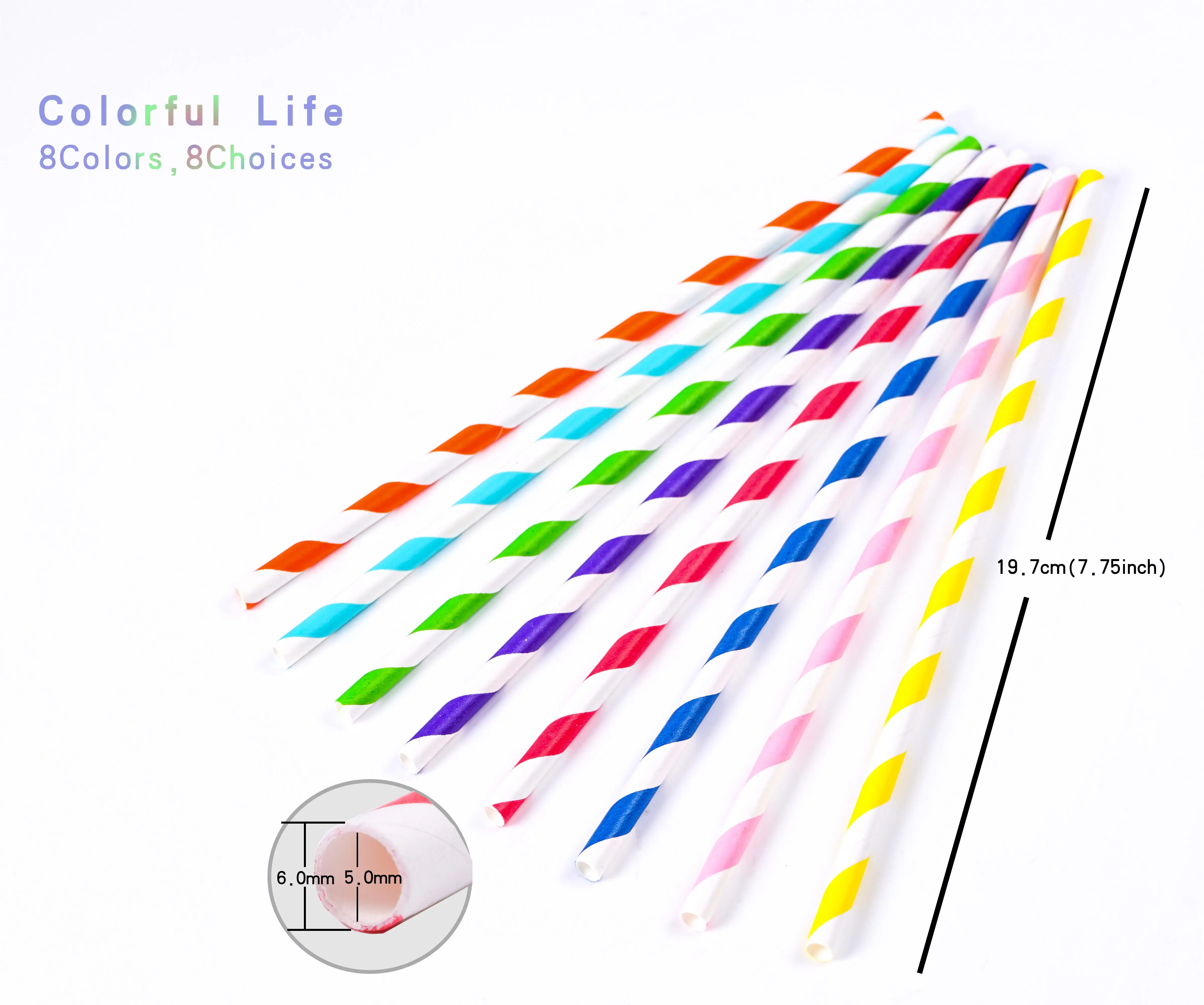 Factory customized printed cheap fashion bar accessories cool drinking cocktail flower paper straws clear