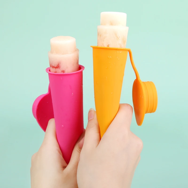 Customized Logo New Trending Product Round Circle Press Type Ice Cube Maker Soft Reusable Silicone Ice Cream Tools Popsicle Mold