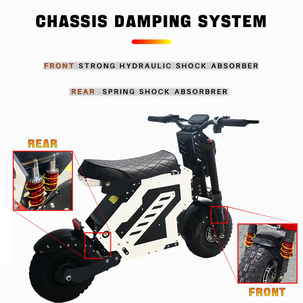 Dokma 14 Inch D-NOVA 52v 60v 72v moto E-scooter for Acrylic lighting customization electric scooter 40-100km/h