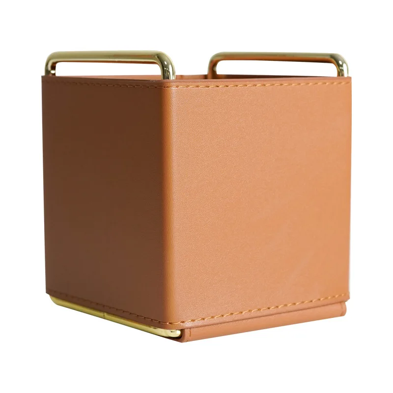 Hot-selling Cosmetics Remote Control Key Storage Desktop PU Leather Tray Multifunctional Storage Box Desk Organizer