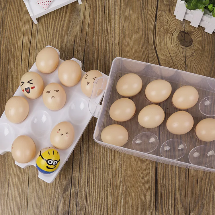 Portable 24-grid plastic transparent egg box anti-collision storage box refrigerator storage preservation egg tray container