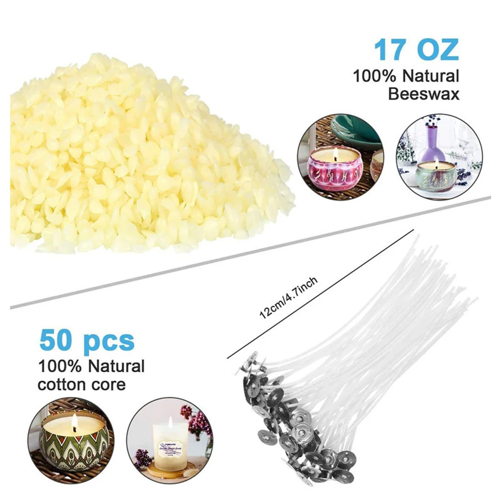  hot selling wholesale full beginners set complete supplies handmade natural organic diy scented bees wax kit candle