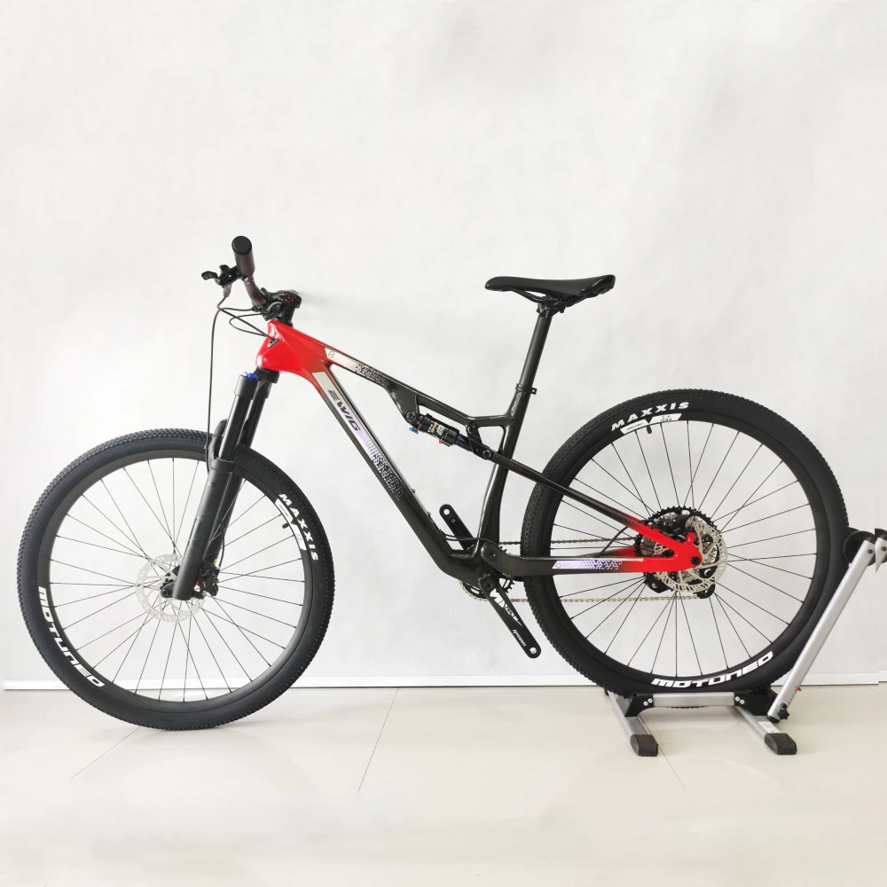 EWIG Carbon Fiber Full Dual Suspension Mountain Bike 12 Speed 29 inch SHIMANO M6100 Disc Carbon Fibre Frame MTB Bicycle Adult