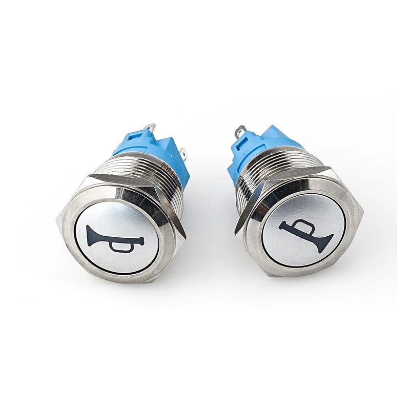 19MM Car horn LED Momentary Speaker Horn Push Button Metal Switch