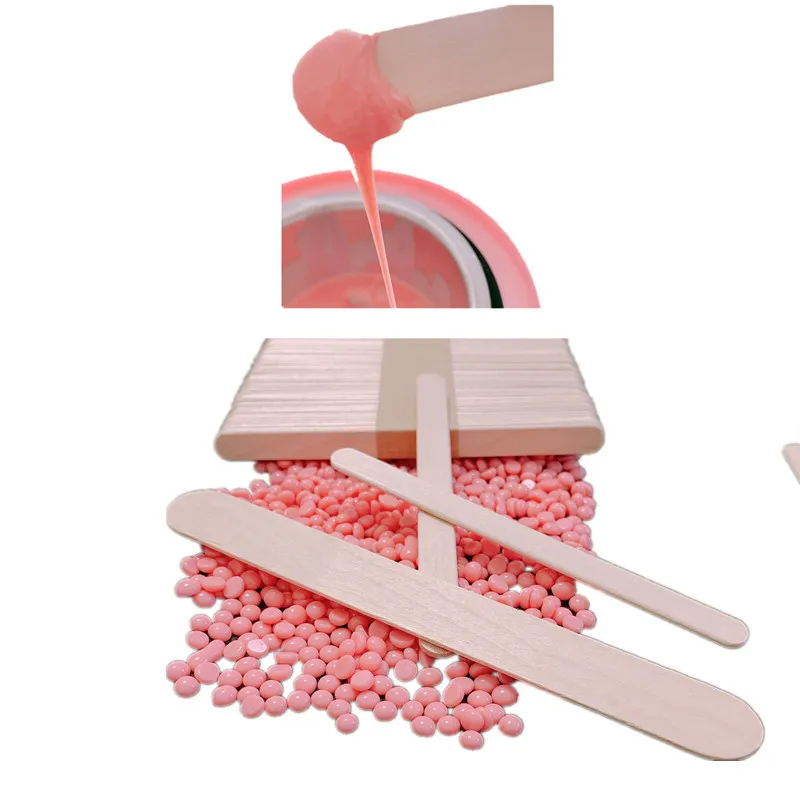 50pcs Woman Wooden Body Hair Removal Sticks Wax Waxing Disposable Sticks Beauty Toiletry Kits Wood Tongue Depressor Spatula