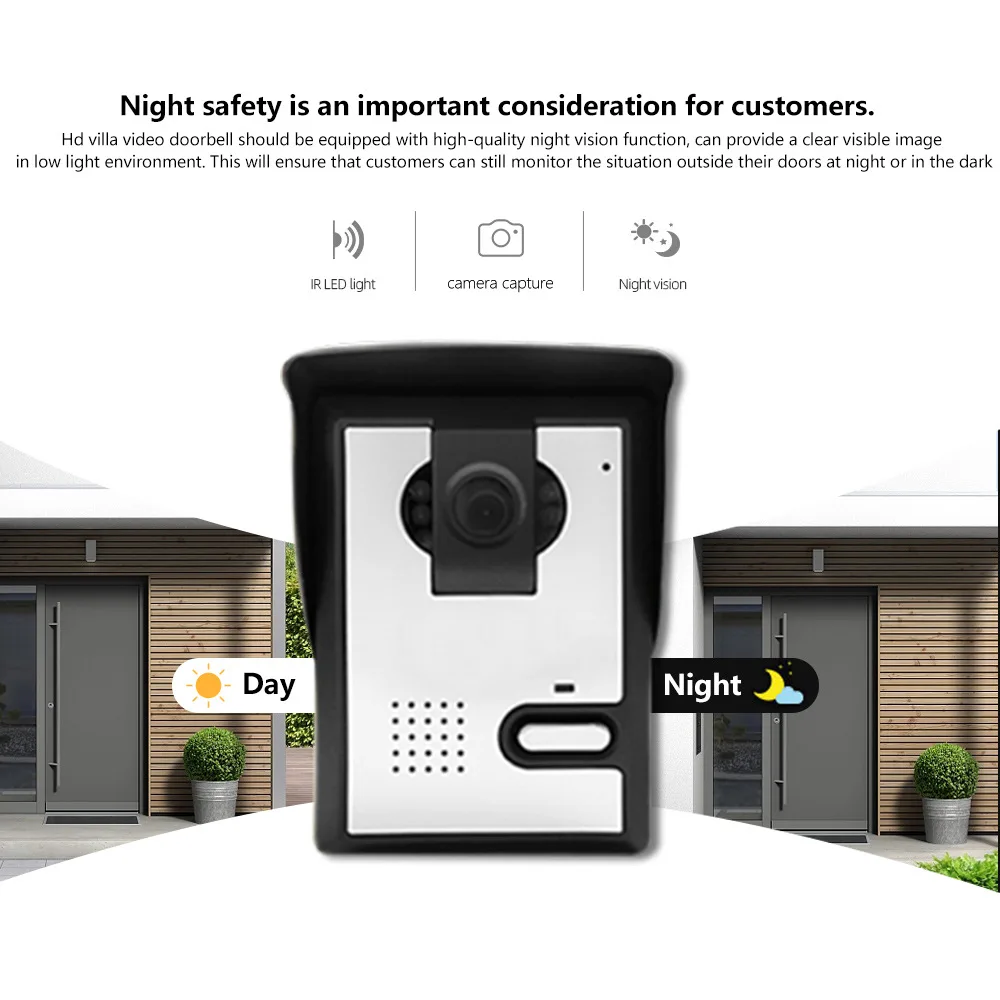 Visual building intercom system doorbell community multi family villa night vision color telephone high-rise