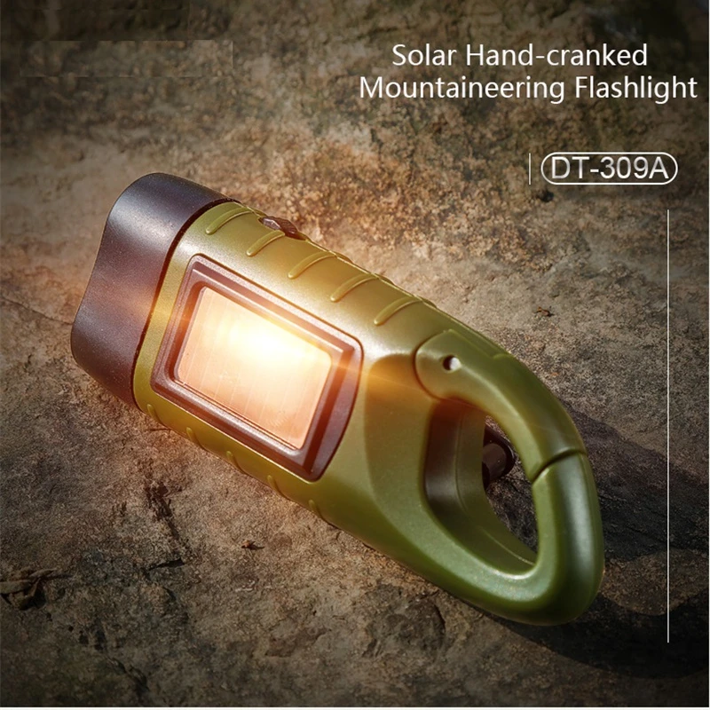 Helius Hand Crank Solar Powered Flashlight Emergency Rechargeable Led Flashlights Self Powered Charging Torch Light