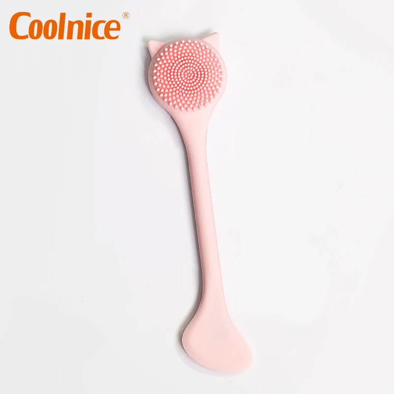 Silicone Mini Cosmetic Spatula With Nose Pore Brush Cleaner Remover
