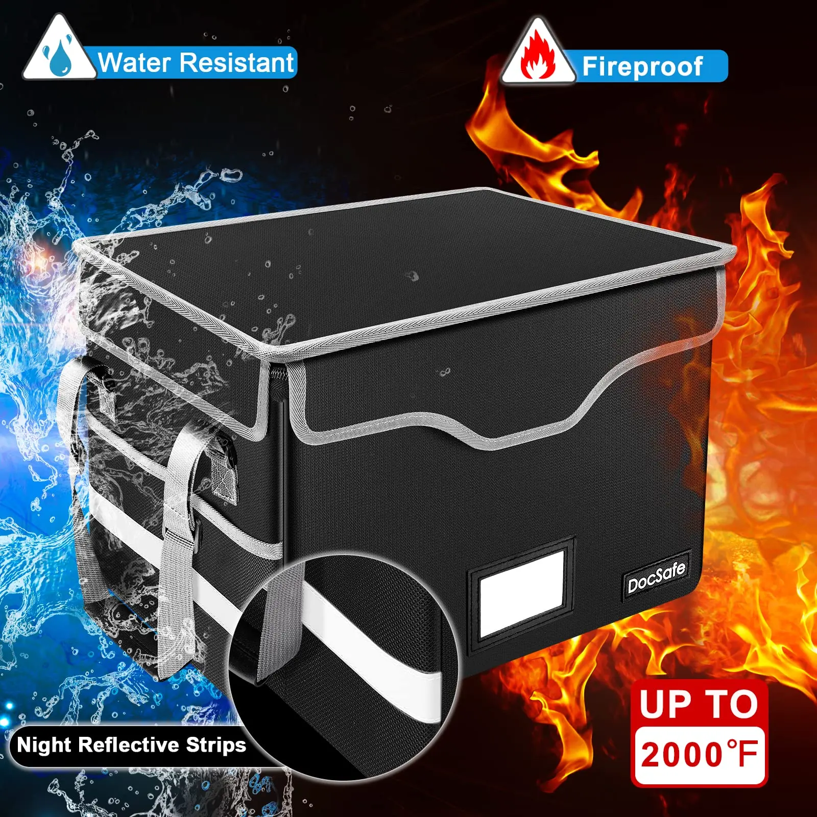 New Custom Filling Office File Car Safe Collapsible Organizer Storage Fireproof Document Box