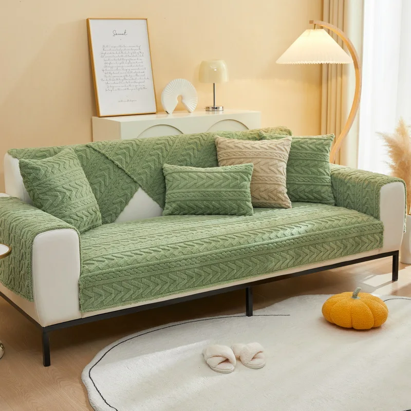 Factory Direct l Shaped Sofa Cover Set Stretch Sofa Covers Winter Warm Velvet Sofa Cover Set