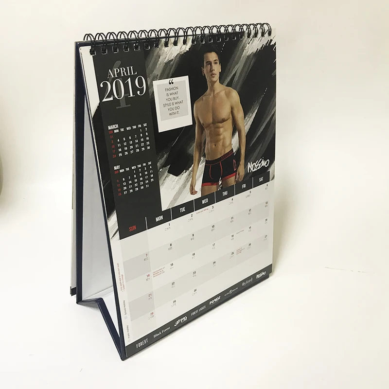 OEM low MOQ 20 pcs factory price printing Christmas custom logo  desk table calendar 2025