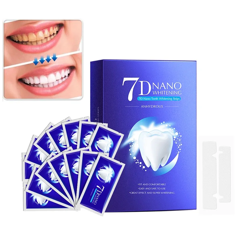 Factory Wholesale Cost Price Mint Flavor Whitening Strips Private Label 7D Teeth Whitening Strips