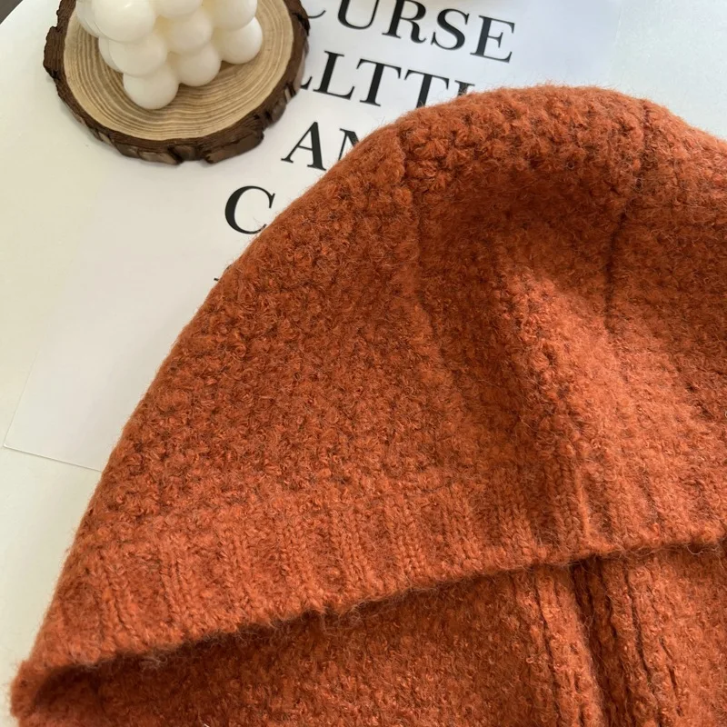 Girl Cute Knitted Balaclava Windproof Hooded Scarf Hat Winter Warm Beanies Hat Outdoor Sports Skull Cap for Women